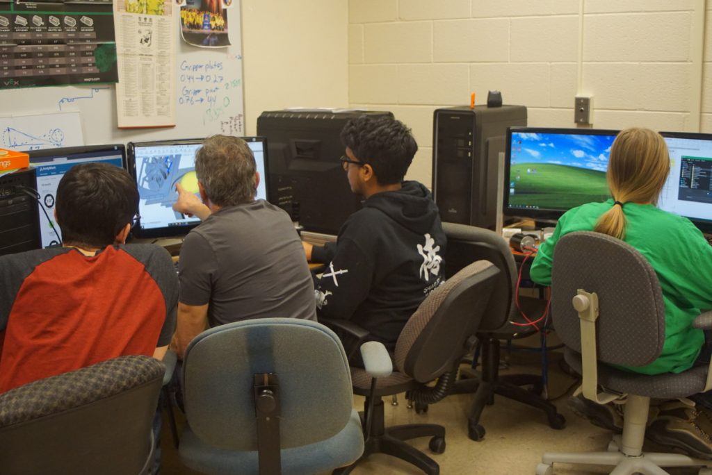 students around computers working